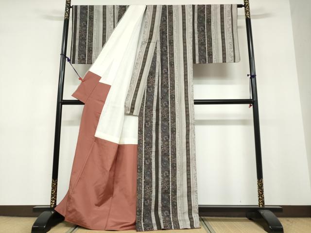 平和屋着物●本場大島紬 7マルキ 総絣 草花間道 反端付き 藤絹織物謹製 正絹 逸品 DABF1820ud