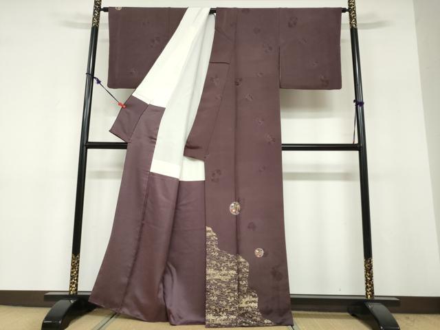 平和屋着物●友禅作家の巨匠 浅井青仁 色留袖 草花丸文 金彩 正絹 逸品 DABF1822ud