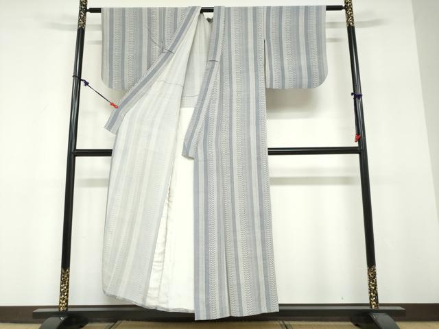 平和屋着物▽江戸小紋 単衣 吉祥間道 正絹 逸品 DABF1834ud