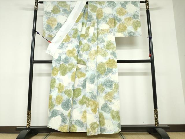 平和屋着物▽上質な小紋 単衣 樹林文 正絹 逸品 DABF1836ud