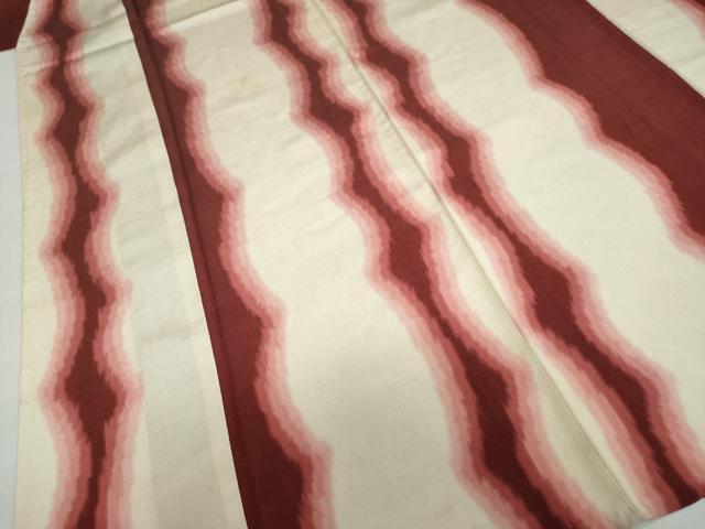 平和屋着物▽上質なお召 単衣 変わり間道 正絹 逸品 DABF1854ud
