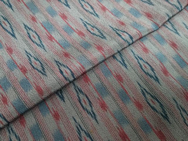平和屋着物▽上質なお召 単衣 変わり間道 正絹 逸品 DABF1858ud