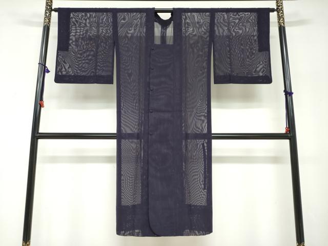 平和屋着物▽道行コート スリーシーズン 春夏秋 塵除け 二重紗 変わり縞 正絹 逸品 DABF1860ud