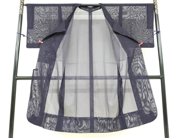 平和屋着物▽道行コート スリーシーズン 春夏秋 塵除け 二重紗 変わり縞 正絹 逸品 DABF1860ud
