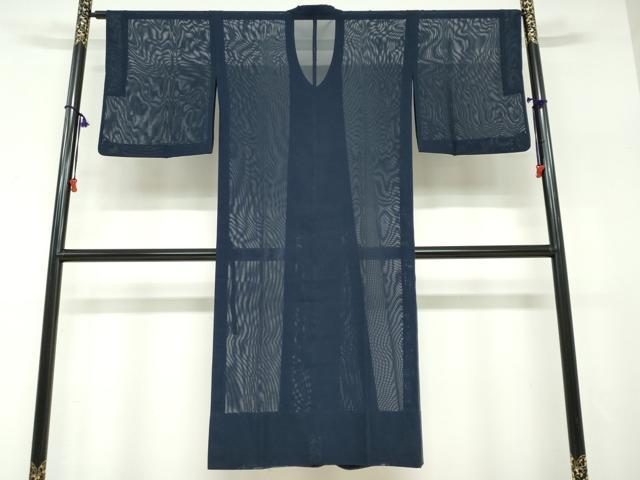 平和屋着物▽道行コート スリーシーズン 春夏秋 塵除け 二重紗 縞 正絹 逸品 DABF1861ud