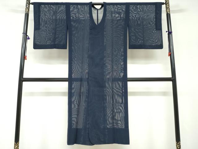 平和屋着物▽道行コート スリーシーズン 春夏秋 塵除け 二重紗 縞 正絹 逸品 DABF1861ud