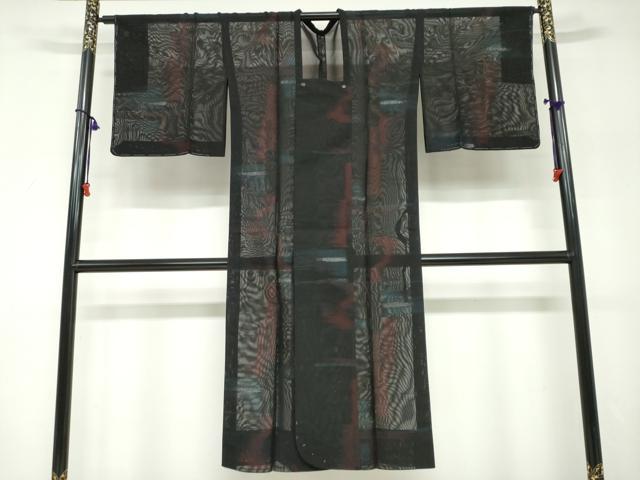 平和屋着物▽道行コート スリーシーズン 春夏秋 塵除け 霞文 銀糸 正絹 逸品 DABF1862ud