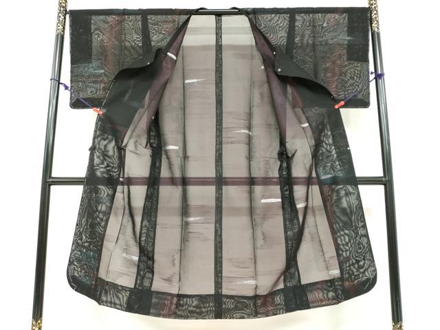 平和屋着物▽道行コート スリーシーズン 春夏秋 塵除け 霞文 銀糸 正絹 逸品 DABF1862ud