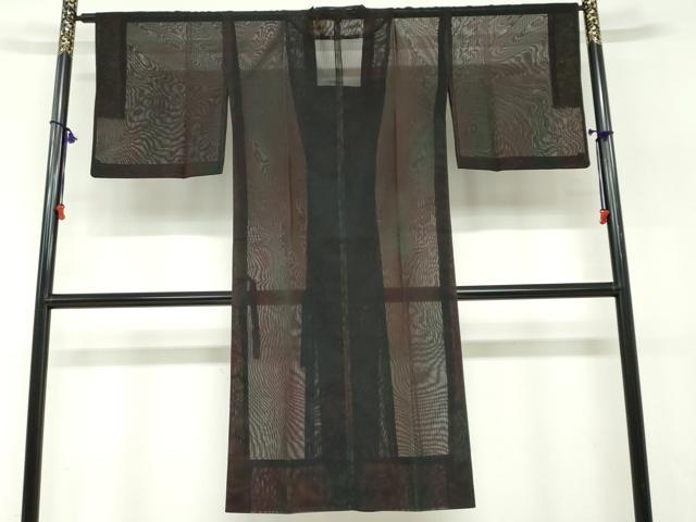 平和屋着物▽道行コート スリーシーズン 春夏秋 塵除け 二重紗 縞 正絹 逸品 DABF1867ud