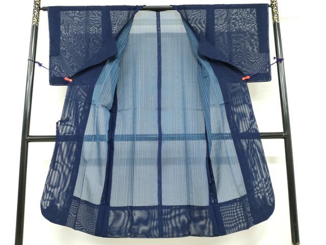 平和屋着物▽道行コート スリーシーズン 春夏秋 塵除け 二重紗 縞 正絹 逸品 DABF1869ud