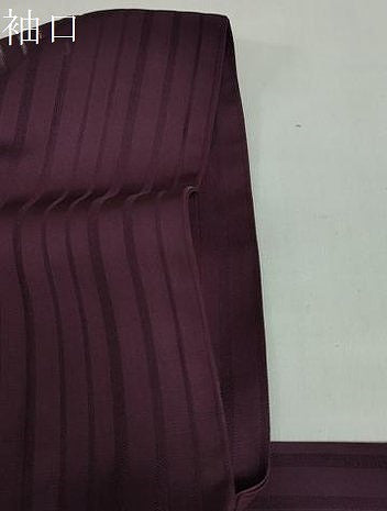 平和屋着物▽道行コート スリーシーズン 春夏秋 塵除け 縞 暗紅色 正絹 逸品 DABF1872ud