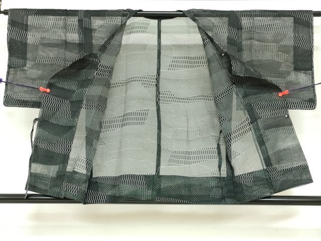 平和屋着物▽道行コート スリーシーズン 春夏秋 塵除け 変わり格子文 正絹 逸品 DABF1875ud