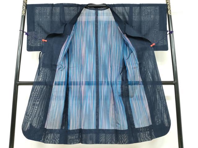 平和屋着物▽道行コート スリーシーズン 春夏秋 塵除け 二重紗 間道 正絹 逸品 DABF1876ud