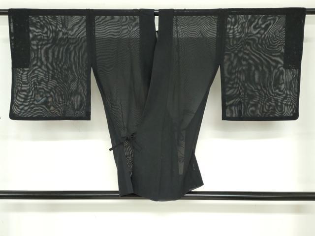 平和屋着物▽道中着 スリーシーズン 春夏秋 塵除け 風景文 黒地 正絹 逸品 DABF1877ud
