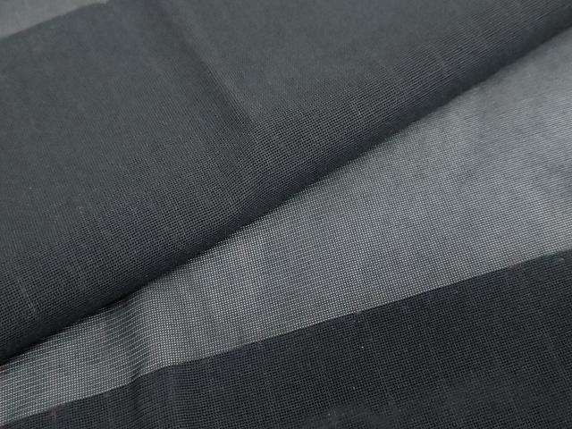 平和屋着物▽道行コート スリーシーズン 春夏秋 塵除け 二重紗 縞 黒地 正絹 逸品 DABF1879ud