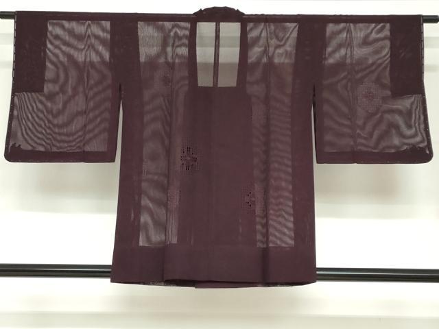 平和屋着物▽道行コート スリーシーズン 春夏秋 塵除け ドロンワーク 幾何学文様 正絹 逸品 DABF1882ud