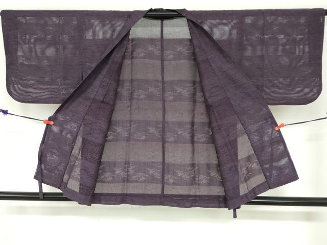 平和屋着物▽道中着 スリーシーズン 春夏秋 塵除け 横段文 正絹 逸品 DABF1884ud