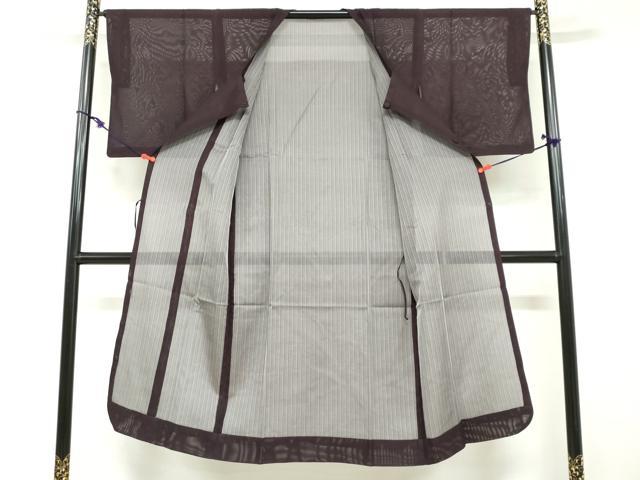 平和屋着物▽道行コート スリーシーズン 春夏秋 塵除け 二重紗 縞 正絹 逸品 DABF1887ud