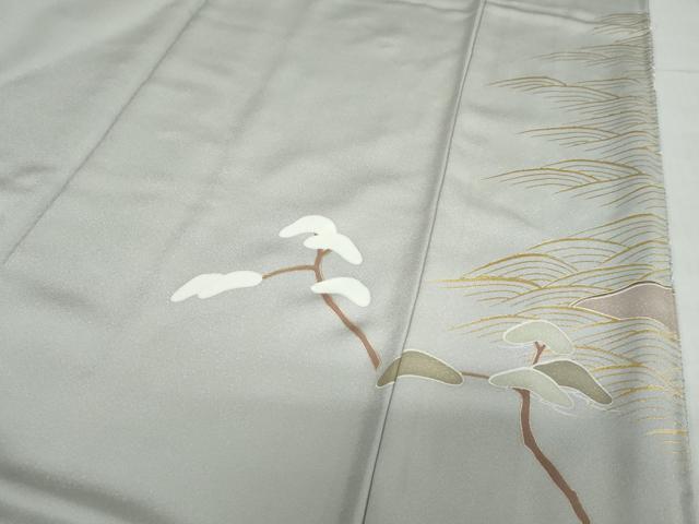 平和屋着物●豪華色留袖 駒刺繍 立波飛鶴小舟文 金彩 正絹 逸品 DABF1893ud