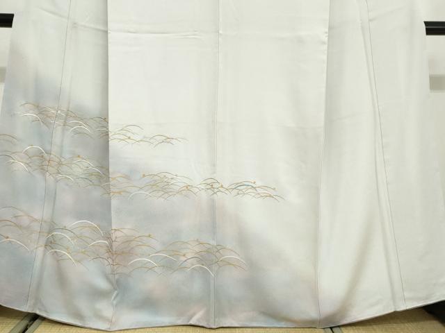 平和屋着物●訪問着 刺繍 露芝文 暈し染め 金彩 正絹 逸品 DABF1901ud