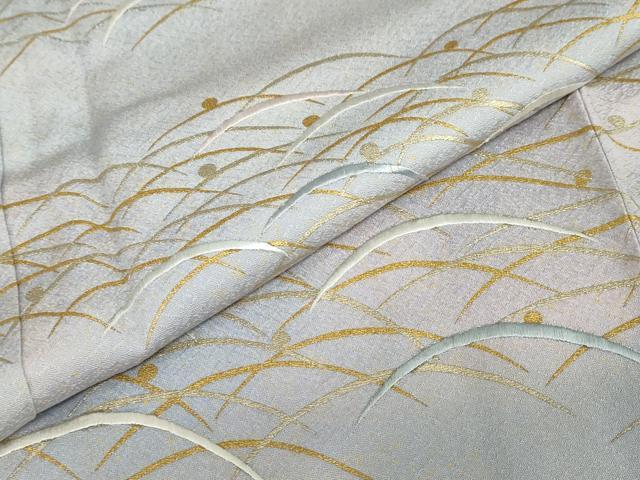 平和屋着物●訪問着 刺繍 露芝文 暈し染め 金彩 正絹 逸品 DABF1901ud