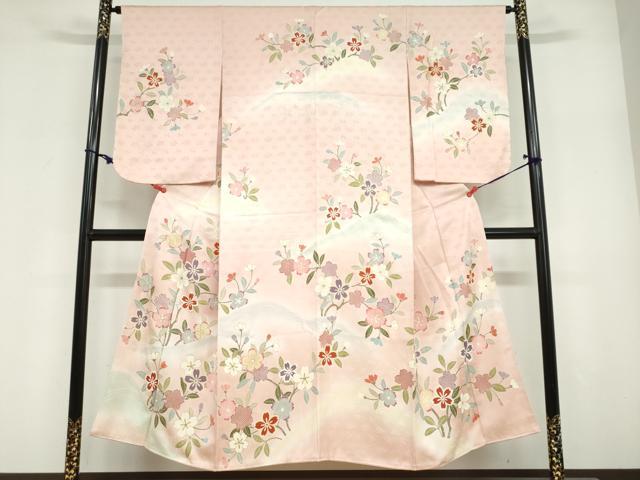平和屋着物●訪問着 作家物 枝桜文 暈し染め 金彩 正絹 逸品 未使用 DABF1903ud