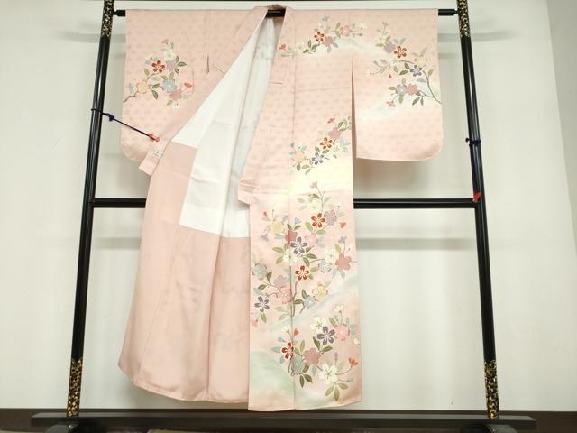 平和屋着物●訪問着 作家物 枝桜文 暈し染め 金彩 正絹 逸品 未使用 DABF1903ud