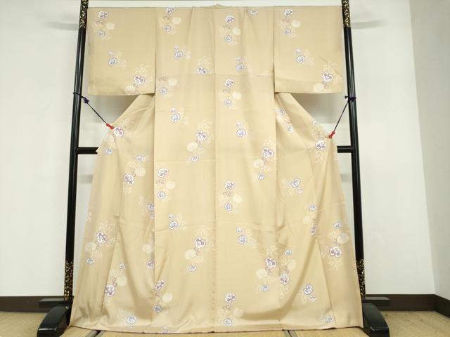 平和屋着物●上質な小紋 唐草文 ロング丈 正絹 逸品 DABF1912ud