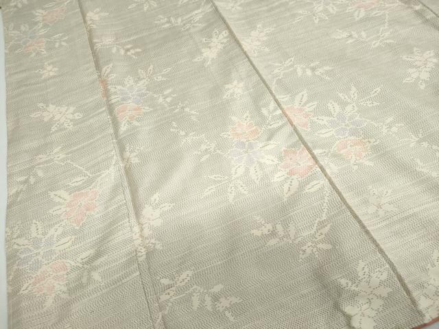 平和屋着物●本場大島紬 白大島 枝花文 正絹 逸品 未使用 DABF1917ud