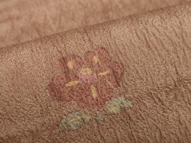 平和屋着物●創作 訪問着 結幡 草花文 反端付き 正絹 逸品 未使用 DABF1926ud