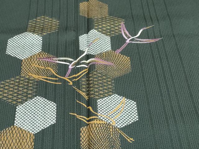 平和屋着物●訪問着 刺繍 亀甲飛鶴文 金彩 正絹 逸品 未使用 DABF1933ud