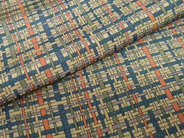 平和屋着物●上質な小紋 作家物 変わり格子文 正絹 逸品 DABF1934ud