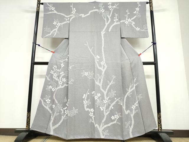 平和屋着物●訪問着 絞り 枝梅文 正絹 逸品 DABF1942ud