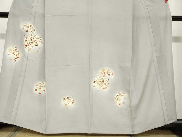 平和屋着物▽銀座きしや 訪問着 単衣 駒刺繍 雪輪宝尽くし草花文 金彩 正絹 逸品 未使用 DABF1953ud