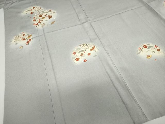 平和屋着物▽銀座きしや 訪問着 単衣 駒刺繍 雪輪宝尽くし草花文 金彩 正絹 逸品 未使用 DABF1953ud