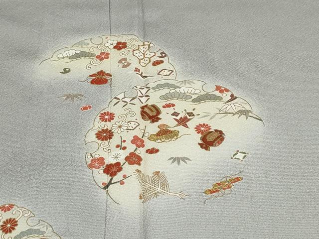 平和屋着物▽銀座きしや 訪問着 単衣 駒刺繍 雪輪宝尽くし草花文 金彩 正絹 逸品 未使用 DABF1953ud