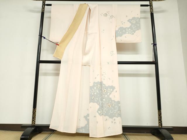 平和屋着物▽訪問着 単衣 絞り 辻が花 金糸 正絹 逸品 DABF1963ud