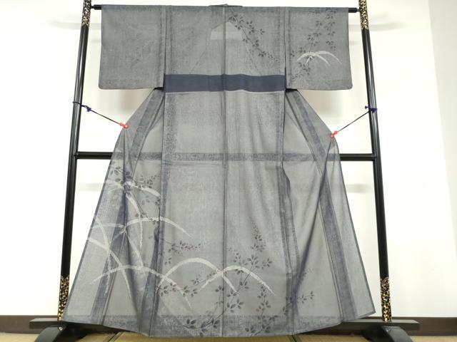 平和屋着物▽訪問着 無双 紗袷 紗×紗 枝葉文 正絹 逸品 DABF1967ud