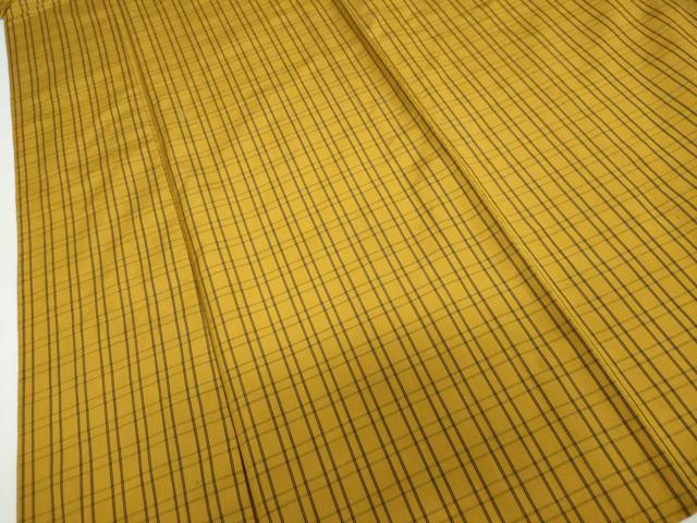 平和屋着物▽上質な紬 単衣 変わり格子文 正絹 逸品 DABF1970ud