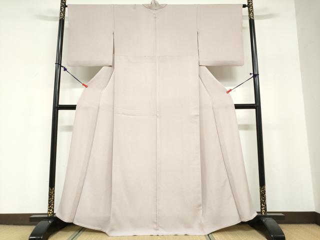 平和屋着物▽上質な色無地 単衣 梅鼠色 正絹 逸品 DABF1974ud