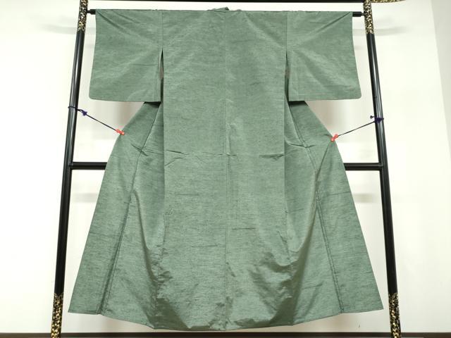 平和屋着物▽上質な紬 単衣 霞文 正絹 逸品 DABF1986ud