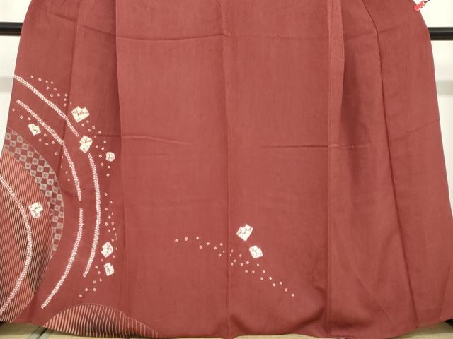 平和屋着物▽訪問着 単衣 絞り 抽象文様 小田急百貨店扱い 正絹 逸品 DABF1992ud