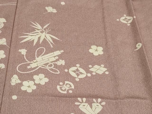 平和屋着物▽訪問着 単衣 作家物 宝尽くし草花文 正絹 逸品 未使用 DABF1994ud