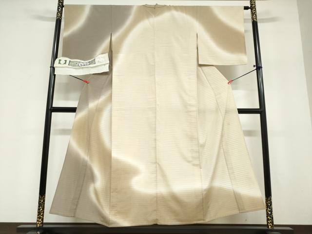 平和屋着物▽本塩沢 やまだ織 訪問着 染色作家 桐村博 単衣 やまだ織 霞文 証紙付き 正絹 逸品 DABF1997ud