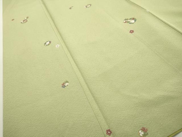 平和屋着物▼上質な小紋 総刺繍 花丸文 金糸 正絹 逸品 DABF2049fe