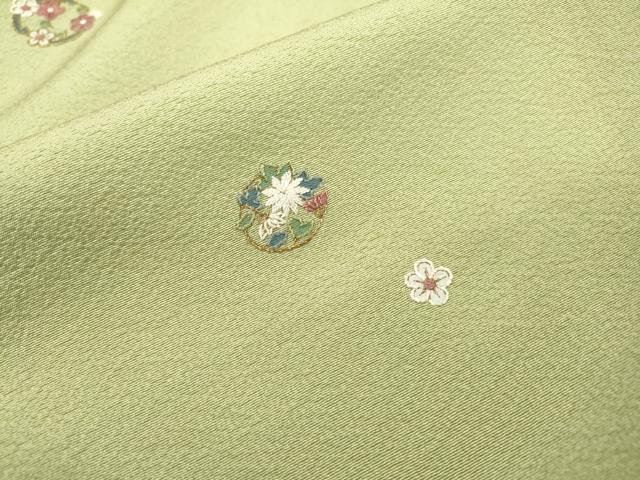 平和屋着物▼上質な小紋 総刺繍 花丸文 金糸 正絹 逸品 DABF2049fe