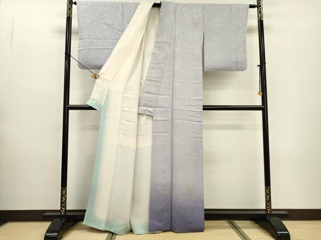 平和屋着物▼色留訪問着 墨流し地紋 霞文 暈し染 正絹 逸品 DABF2073fe