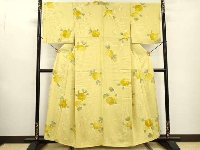 平和屋着物▼上質な小紋 地紋起こし 草花 正絹 逸品 DABF2094fe