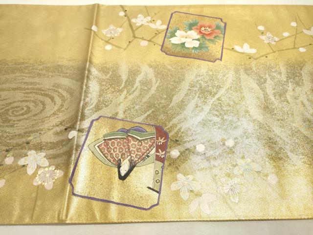 平和屋着物▼六通柄袋帯 作家物 手描き 女人文 金銀彩 引箔 正絹 逸品 DABF2250fe