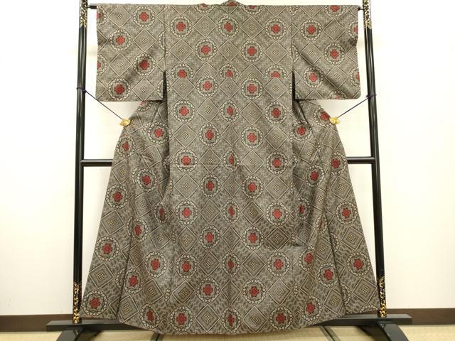 平和屋着物●本場大島紬 龍郷絣 7マルキ 花菱文 正絹 逸品 DABF2271fe
